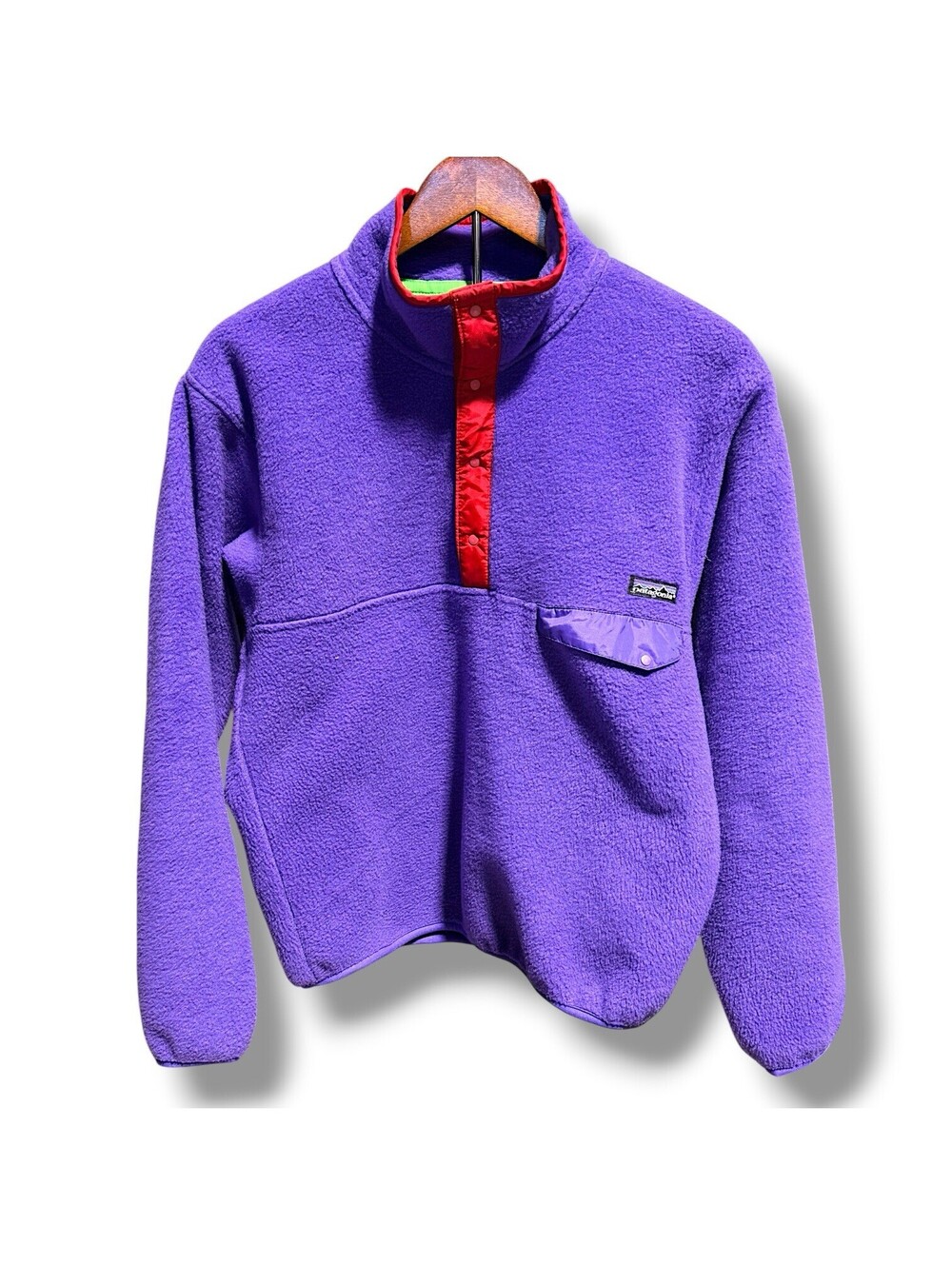 Vintage 1989 Patagonia Snap-T Fleece Pullover Purple Red USA Mens S 25300